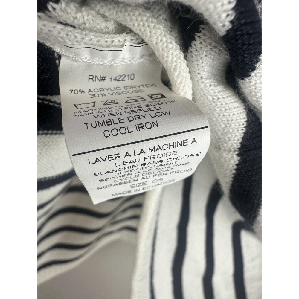 NWT MER SEA OS Catalina Traveler Sweater Side Slits Navy Stripe Boxy Mersea - Picture 5 of 14